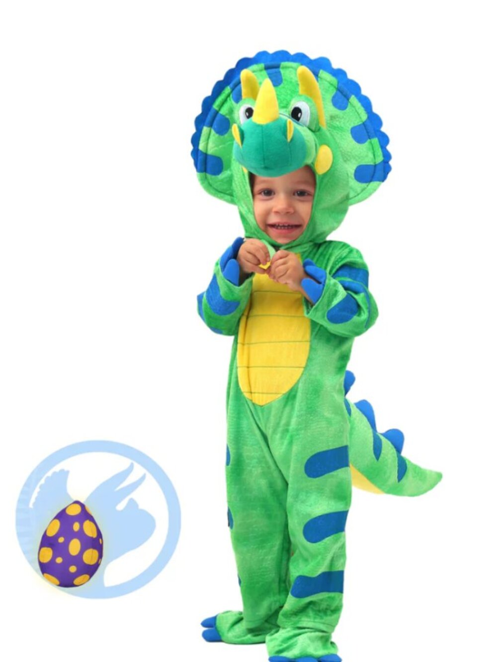 Spooktacular Creations Triceratops Dinosaur Costume W/Egg Size 3T-3-4 Years NEW